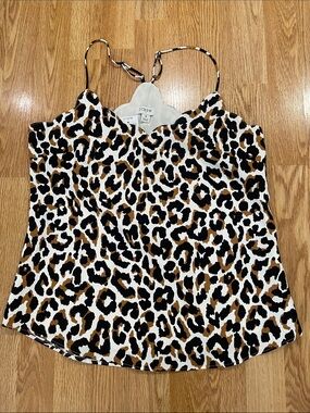 J. Crew Leopard-Print Silk Camisole in Brown, Black & White